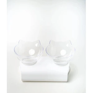 Non-Slip Oblique Double Cat Bowl with Stand