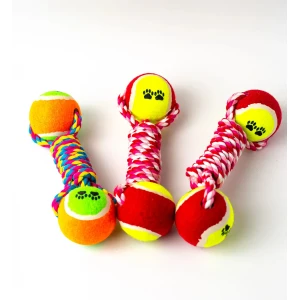 2-in-1 Tennis Ball Short Rope Toy