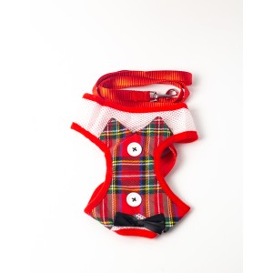 Tuxedo Style Harness with bow-tie and Leash for Small Dogs